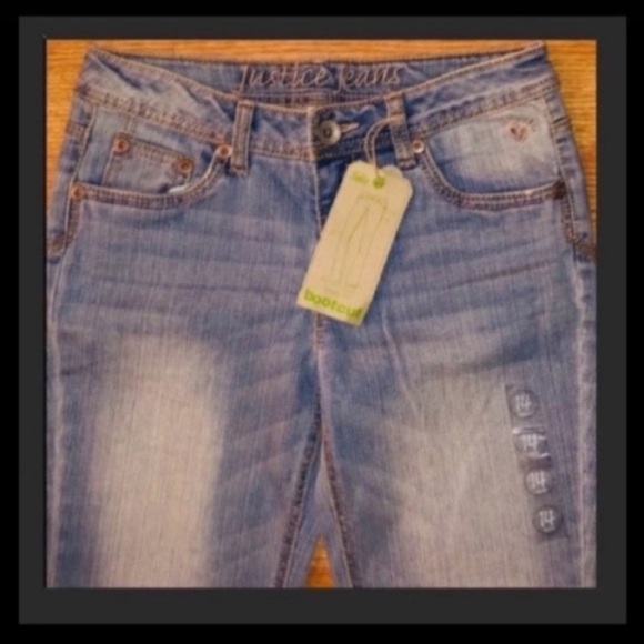 Justice for Girls - Simply Low Bootcut Light Wash Denim Jeans - Sz 14R. - Picture 3 of 10